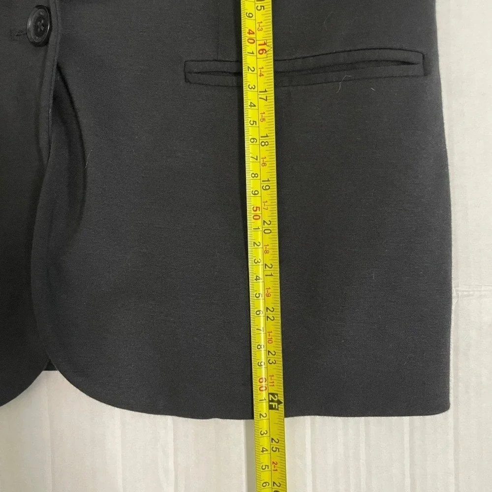 Nicole Miller Original Blazer Womens Sz M Black 3/4 Sleeve Striped Lining Office - Picture 10 of 11
